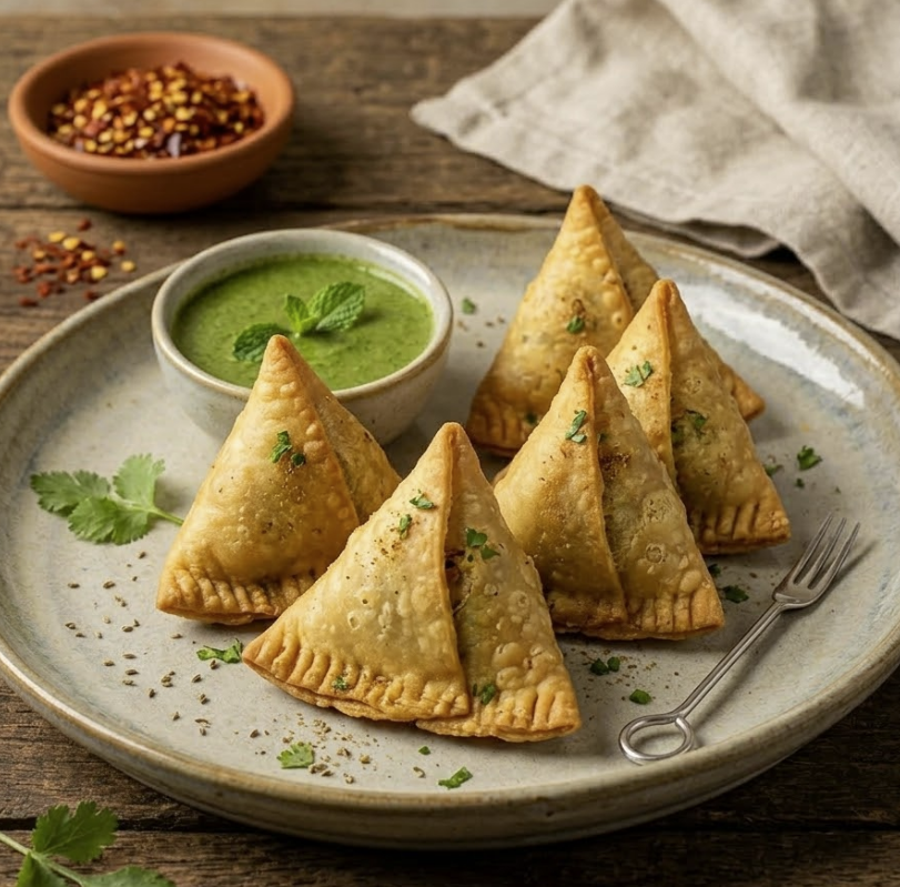 Freshly made samosas